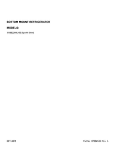 Cover Sheet Diagram and Parts List for 5GBB2258EA00  Whirlpool Refrigerator
