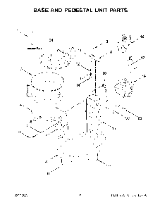 Base And Pedestal Unit Parts Diagram and Parts List for 5KSM60SPXTWH0  KitchenAid Mixer