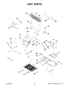 Unit Parts Diagram and Parts List for WRF532SNHV03  Whirlpool Refrigerator