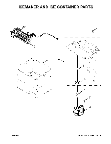 Icemaker And Ice Container Parts Diagram and Parts List for KRMF706EBS00  KitchenAid Refrigerator