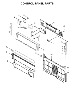 Control Panel Parts Diagram and Parts List for WFG515S0JB1  Whirlpool Range