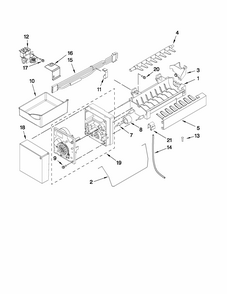 Icemaker Parts Diagram and Parts List for 59679322013  Kenmore Refrigerator