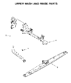 Upper wash and rinse parts Diagram and Parts List for WDF330PAHS5  Whirlpool Dishwasher