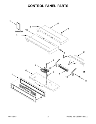 Control Panel Parts Diagram and Parts List for KODE307ESS04  Whirlpool Wall Oven