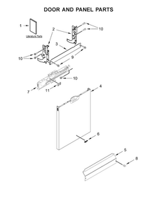 Door And Panel Parts Diagram and Parts List for WDF560SAFB0  Whirlpool Dishwasher