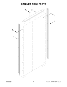 03 - Cabinet Trim Parts Diagram and Parts List for KBSD706MPS01  Whirlpool Refrigerator