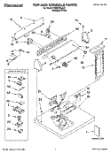 TOP AND CONSOLE PARTS Diagram and Parts List for TGDS740JQ2  Estate Dryer