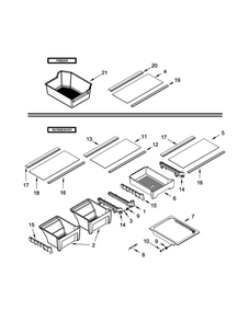 Shelf Parts Diagram and Parts List for WRT318FMDW01  Whirlpool Refrigerator
