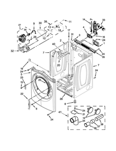 Cabinet Parts Diagram and Parts List for WED81HEDW1  Whirlpool Dryer