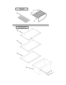 Shelf Parts Diagram and Parts List for WRT111SFDW02  Whirlpool Refrigerator