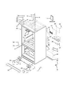 Cabinet Parts Diagram and Parts List for WRV996FDEE00  Whirlpool Refrigerator