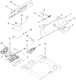 Console And Water Inlet Parts Diagram and Parts List for WTW4307SW0  Whirlpool Washer