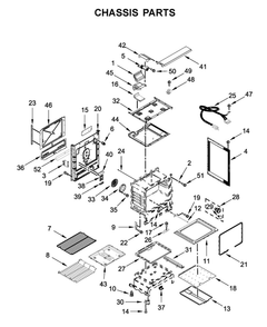 Chassis Parts Diagram and Parts List for WEG745H0FS1  Whirlpool Range