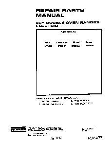 Cover Page Diagram and Parts List for 2733*0A  Roper Range