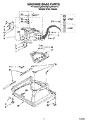 MACHINE BASE PARTS Diagram and Parts List for LSR9434PT3  Whirlpool Washer