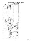 BRAKE AND DRIVE TUBE Diagram and Parts List for LA4400XSW0  Whirlpool Washer