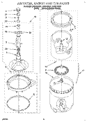 AGITATOR, BASKET AND TUB Diagram and Parts List for LBR5133AN1  Whirlpool Washer