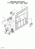 DOOR AND LATCH PARTS Diagram and Parts List for DU1301XTVQ1  Whirlpool Dishwasher