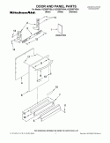DOOR AND PANEL PARTS Diagram and Parts List for KUDS50FVBL4  KitchenAid Dishwasher