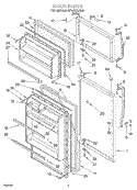 DOOR Diagram and Parts List for RT14BKXJW00  Roper Refrigerator