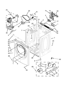Cabinet Parts Diagram and Parts List for WED87HEDW0  Whirlpool Dryer