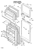 DOOR PARTS Diagram and Parts List for 8VET8WPKLQ01  Whirlpool Refrigerator