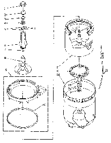 Agitator, Basket And Tub Diagram and Parts List for LA5580XSG1  Whirlpool Washer