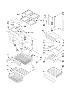 Shelf Parts Diagram and Parts List for 10672003014  Kenmore Refrigerator
