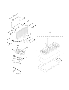 Lower Unit And Tube Parts Diagram and Parts List for KBFN406ESS00  KitchenAid Refrigerator