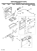 DISPENSER FRONT PARTS Diagram and Parts List for GD5NVAXSA02  Whirlpool Refrigerator