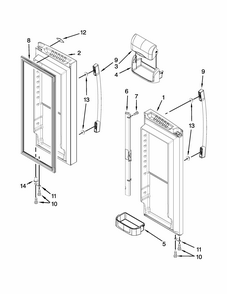Refrigerator Door Parts Diagram and Parts List for 59679219012  Kenmore Refrigerator