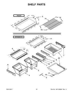 06 - SHELF PARTS Diagram and Parts List for WRT311FZDZ00  Whirlpool Refrigerator