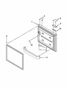 Freezer Door Diagram and Parts List for 59669933013  Kenmore Refrigerator