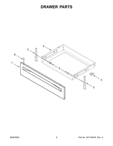 05 - Drawer Parts Diagram and Parts List for WEC310S0LW3  Whirlpool Range