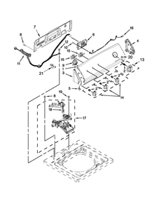 Controls And Water Inlet Parts Diagram and Parts List for 11021182013  Kenmore Washer