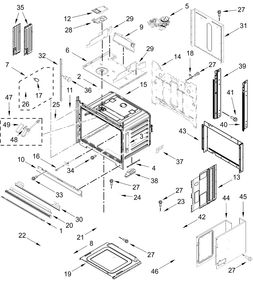 Oven Parts Diagram and Parts List for JOECC730RL00  Whirlpool Microwave Oven Combo
