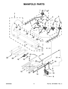 Manifold Parts Diagram and Parts List for WFG550S0HZ3  Whirlpool Range