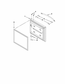 Freezer Door Parts Diagram and Parts List for 59669989011  Kenmore Refrigerator