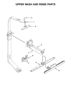 Upper Wash And Rinse Parts Diagram and Parts List for WDT995SAFM0  Whirlpool Dishwasher