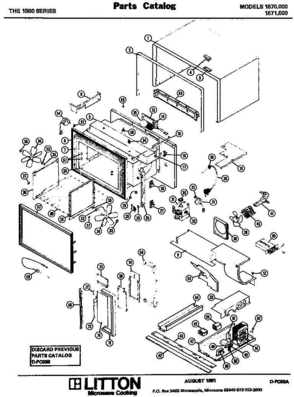01 - Page 1 Diagram and Parts List for 1570000  Whirlpool Microwave
