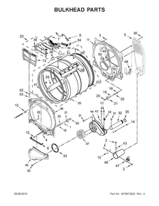 Bulkhead Parts Diagram and Parts List for WGD8500DW3  Whirlpool Dryer