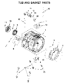 Tub and basket parts Diagram and Parts List for WFW560CHW1  Whirlpool Washer