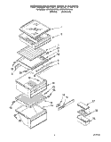 REFRIGERATOR SHELF Diagram and Parts List for 8ED22DQXBN00  Whirlpool Refrigerator