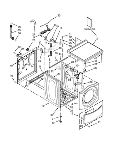 Top And Cabinet Parts Diagram and Parts List for CHW8990BW0  Whirlpool Washer