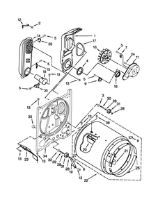Bulkhead Parts Diagram and Parts List for 4GWGD4900YQ3  Whirlpool Dryer