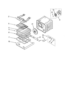 Internal Oven Diagram and Parts List for KEMS377GBL1  KitchenAid Microwave Oven Combo