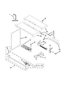 Control Panel Parts Diagram and Parts List for WOC54EC0AW02  Whirlpool Microwave