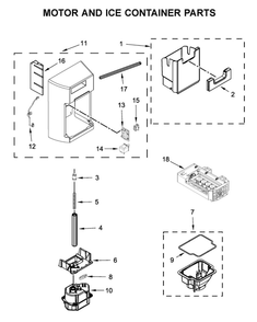 Motor And Ice Container Parts Diagram and Parts List for WRS970CIHZ00  Whirlpool Refrigerator