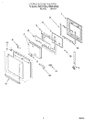 OVEN DOOR Diagram and Parts List for KEBI171DBL2  KitchenAid Wall Oven
