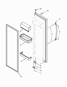 Refrigerator Door Parts Diagram and Parts List for 10641153211  Kenmore Refrigerator